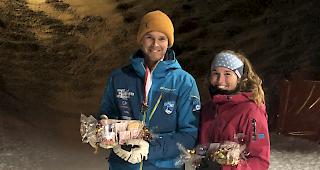 Tagessieger Joel M&uuml;ller und Celine Julen aus Zermatt.