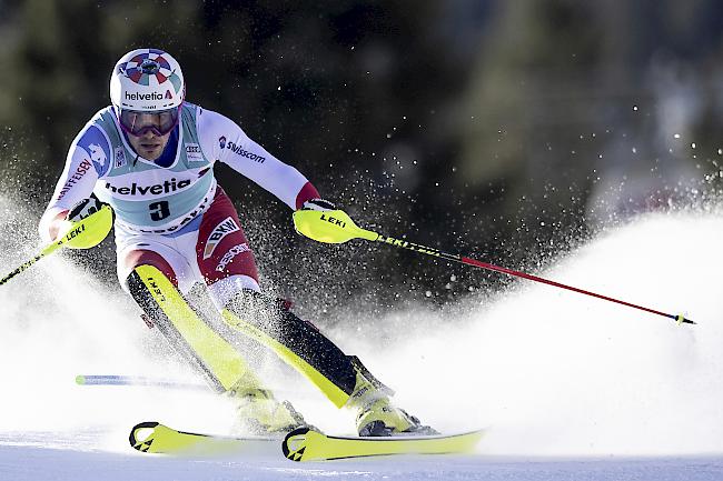 Daniel Yule steht nach dem ersten Slalomlauf von Adelboden an der Spitze des Zwischenklassements.