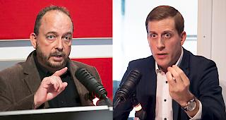 Vom Bund gef&ouml;rderter Wohnungsbau: SPO-Grossrat Gilbert Truffer (links) und CSPO-Verfassungsrat Flavio Schmid in der Debatte.