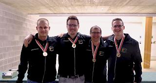 Das Siegerteam Stalden 1 mit Raphael Berchtold, Antonio Bumann, Rinaldo Zumstein und Sylvan Venetz (von links).