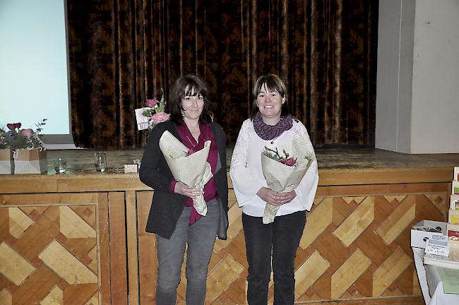 Neuzugänge. Die zwei neuen Mitglieder der Bäuerinnenvereinigung: Nadine Walker-Schmid (links) und Josianne Mathieu-Julier. Foto mengis media