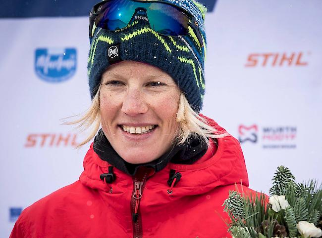 Victoria Kreuzer, als Erste beim Lauf in Kitzbühel auf der legendären Skistrecke.