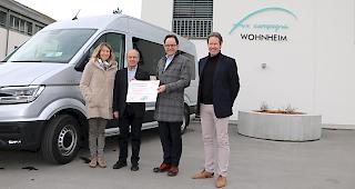 MGBahn unterst&uuml;tzt Wohnheim Fux campagna in Visp: Ruth Furrer-Sterren, Ren&eacute; Bayard, Fernando Lehner und Donat Jeiziner. (von links)